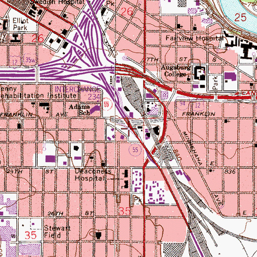 Topographic Map of East Phillips Park, MN