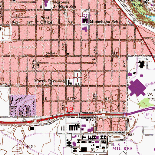 Topographic Map of Morris Park, MN