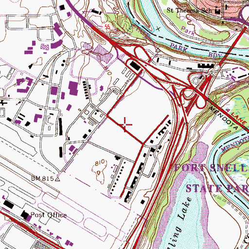 Topographic Map of Fort Snelling Golf Course, MN