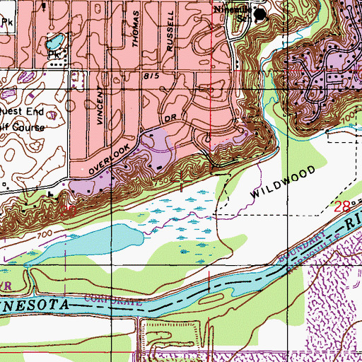 Topographic Map of Anderson Park, MN