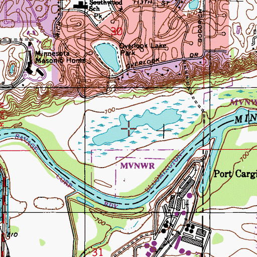 Topographic Map of Colman Lake, MN
