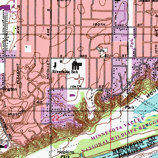 Topographic Map of Gene Kelly Playfield, MN