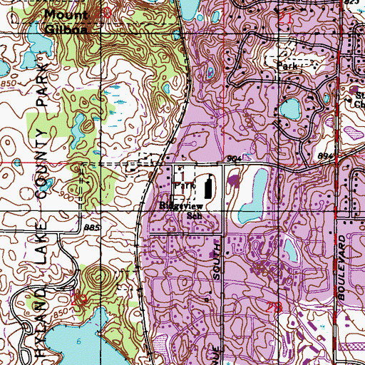 Topographic Map of Ridgeview Playground, MN