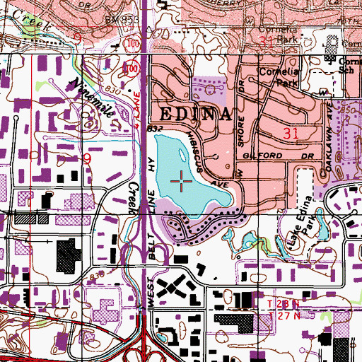 Topographic Map of Lake Edina, MN