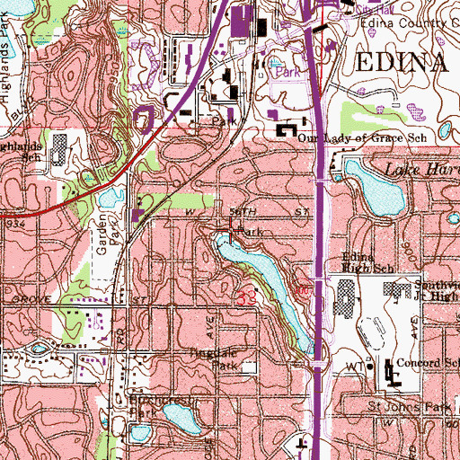 Topographic Map of Melody Lake Park, MN