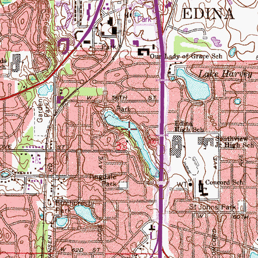Topographic Map of Melody Lake, MN