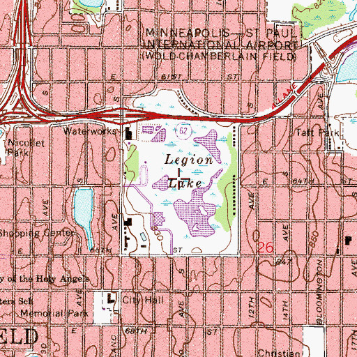 Topographic Map of Veterans Memorial Park, MN