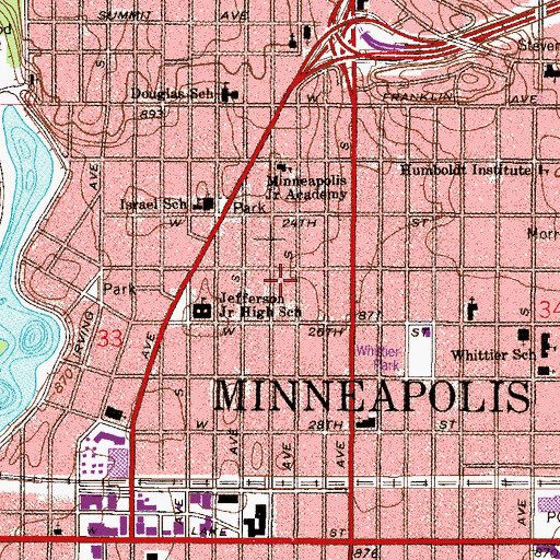 Topographic Map of Mueller Park, MN