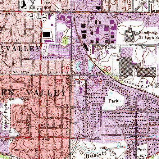 Topographic Map of Wildwood Park, MN