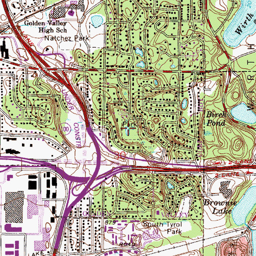 Topographic Map of North Tyrol Park, MN
