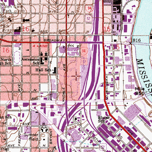 Topographic Map of Hall Park, MN