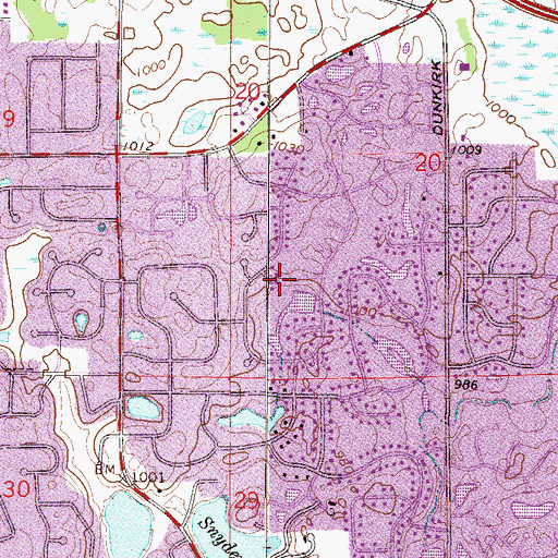 Topographic Map of Shiloh Park, MN