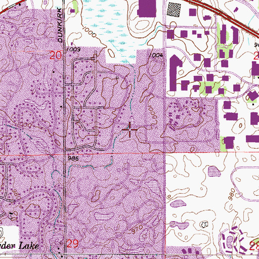 Topographic Map of Maplecreek Park, MN