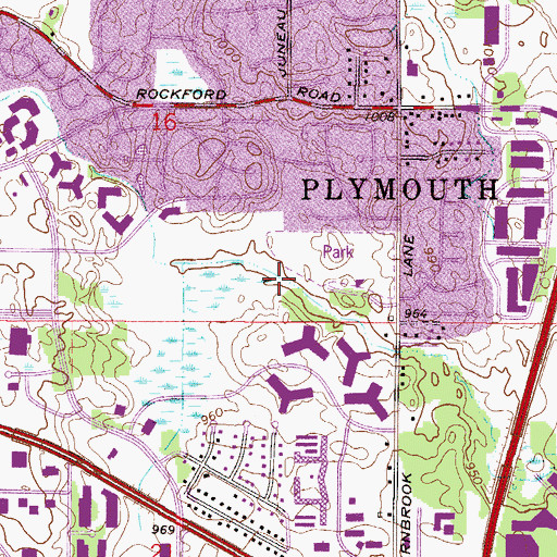 Topographic Map of Plymouth Creek Park, MN