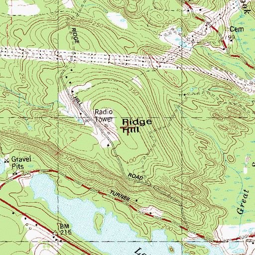 Topographic Map of Ridge Hill, CT