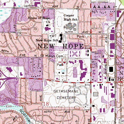 Topographic Map of Civic Center Park, MN