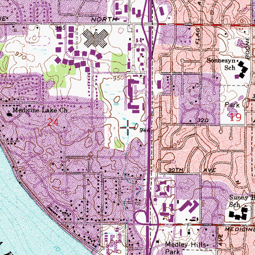 Topographic Map of Plymouth Community Playfield, MN