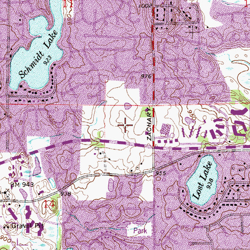 Topographic Map of Zachary Community Playfield, MN