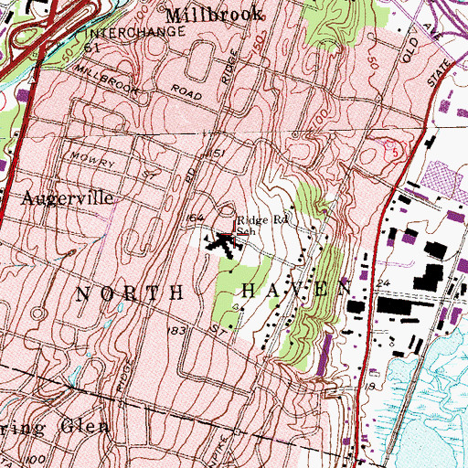 Topographic Map of Ridge Road Elementary School, CT