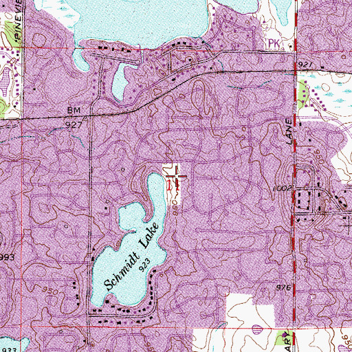Topographic Map of Schmidt Lake Park, MN