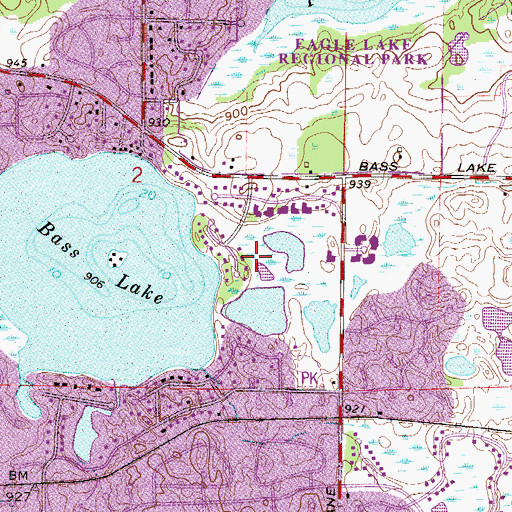 Topographic Map of Timber Shores Park, MN