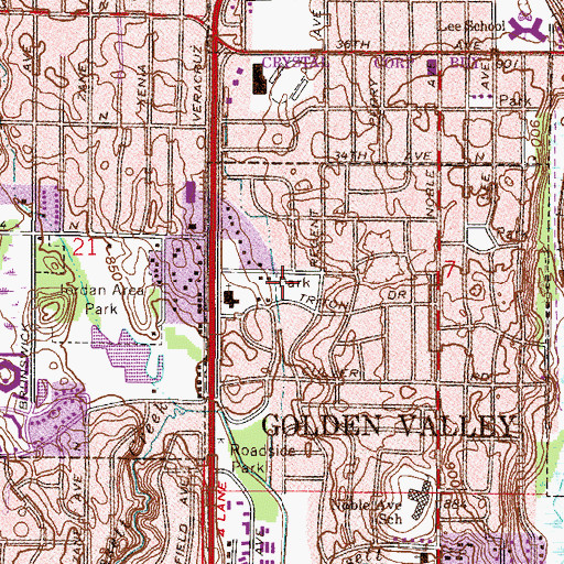 Topographic Map of Gearty Park, MN