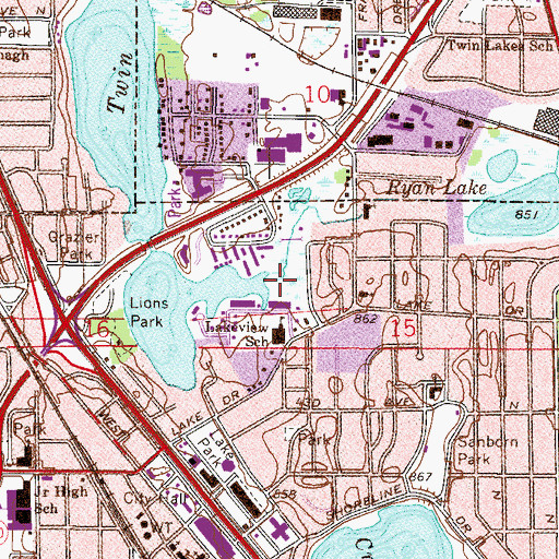 Topographic Map of Humphrey Park, MN