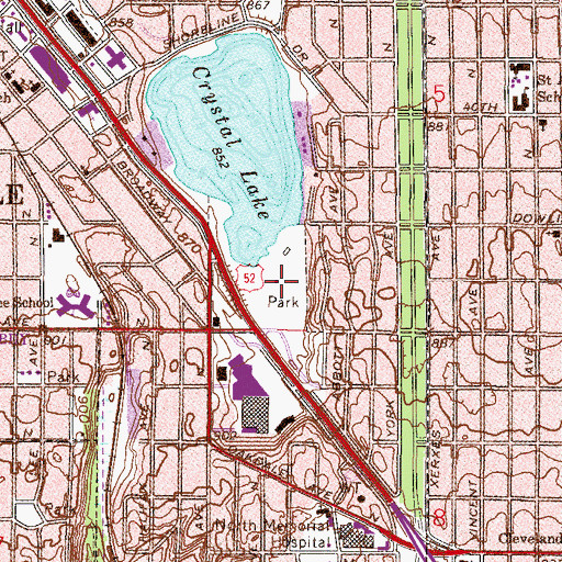 Topographic Map of Lakeview Terrace Park, MN