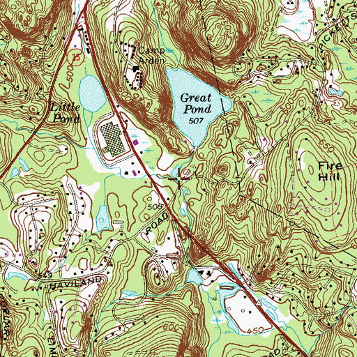 Topographic Map of Ridgefield Brook, CT