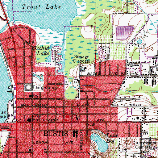 Topographic Map of Mount Zion Primitive Baptist Church, FL