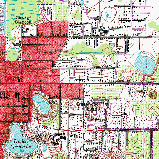 Topographic Map of Orange Avenue Church of Christ, FL