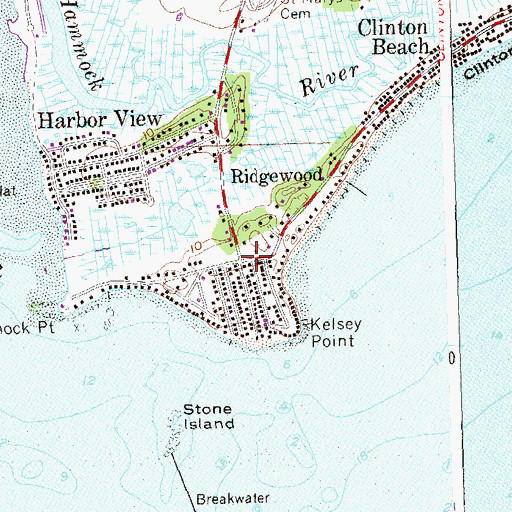 Topographic Map of Ridgewood, CT