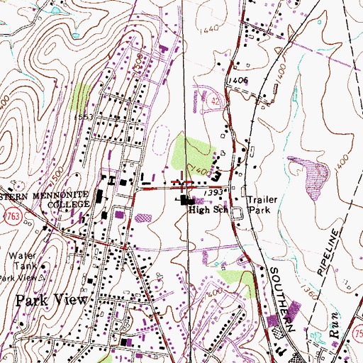 Topographic Map of Bomberger House, VA