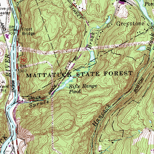 Topographic Map of Rifle Range Pond, CT