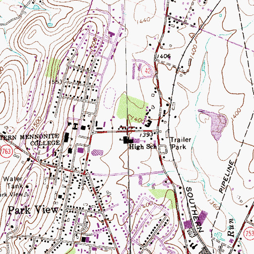 Topographic Map of Ernest Martin House, VA