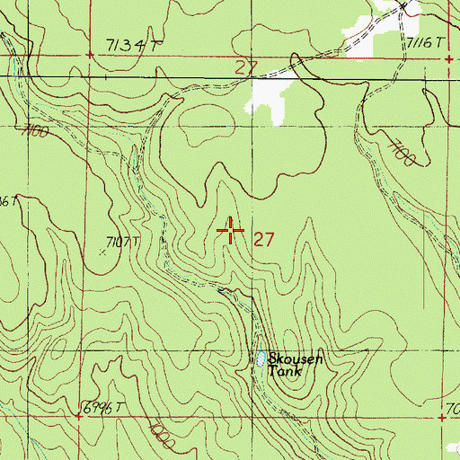 Topographic Map of Skousen Tank, AZ