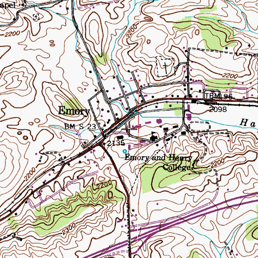Topographic Map of Collins House, VA
