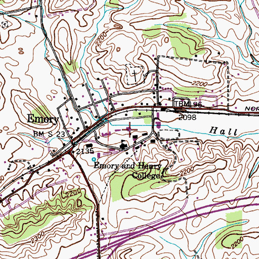 Topographic Map of Kelly Library, VA