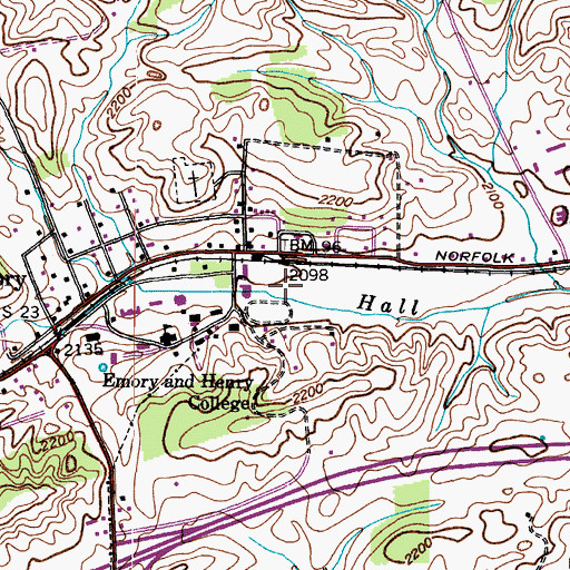 Topographic Map of King Health and Physical Education Center, VA