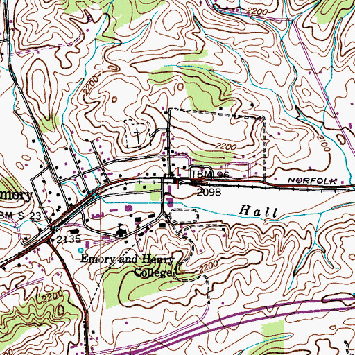 Topographic Map of The Depot, VA