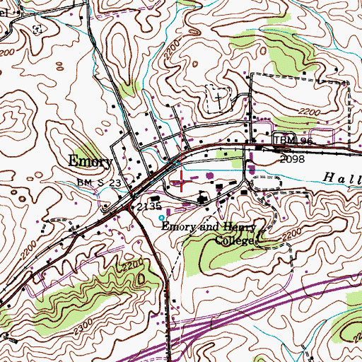 Topographic Map of Wiley Jackson Hall, VA