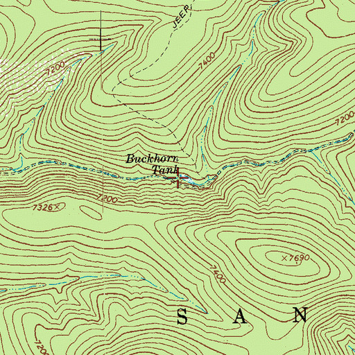 Topographic Map of Buckhorn Tank, AZ