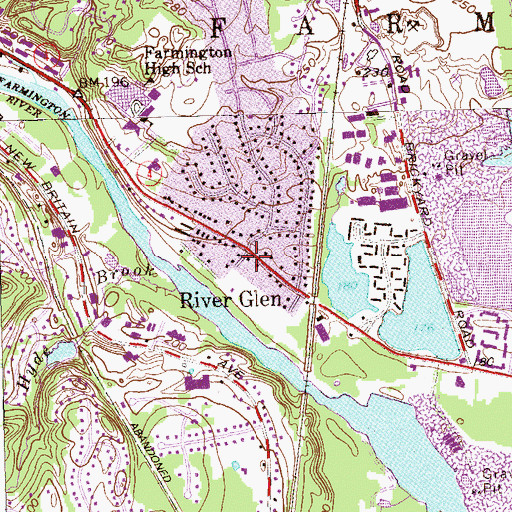 Topographic Map of River Glen, CT