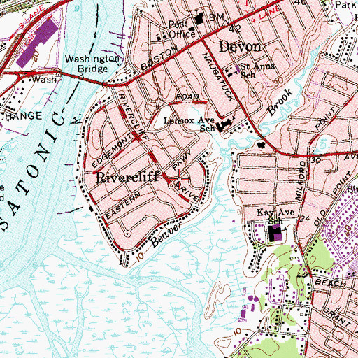 Topographic Map of Rivercliff, CT