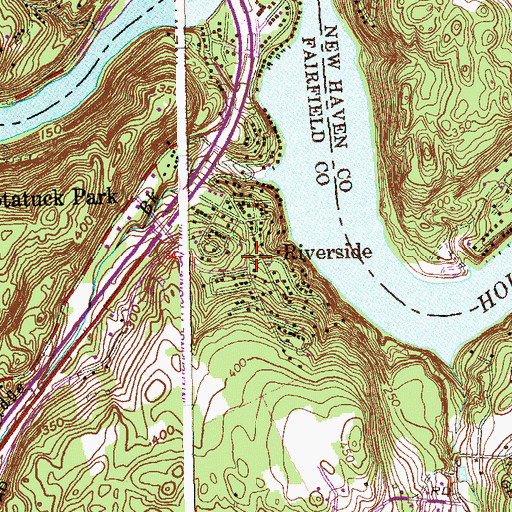 Topographic Map of Riverside, CT
