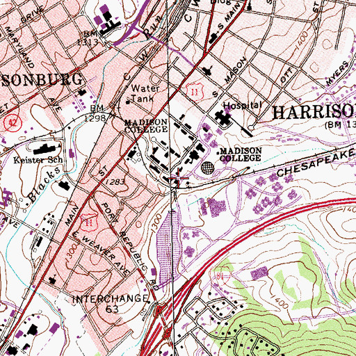 Topographic Map of Frye Building, VA