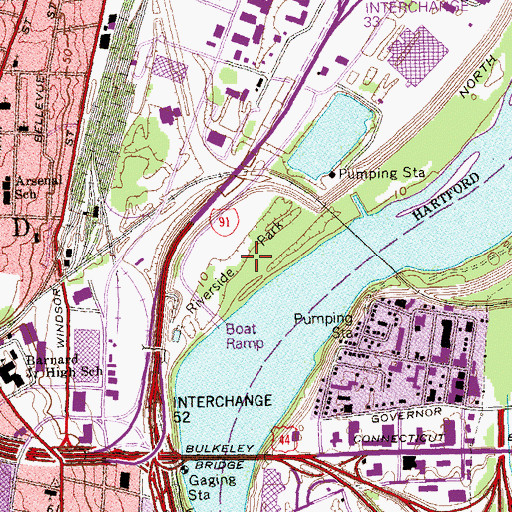 Topographic Map of Riverside Park, CT