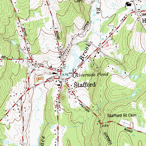 Topographic Map of Riverside Pond, CT