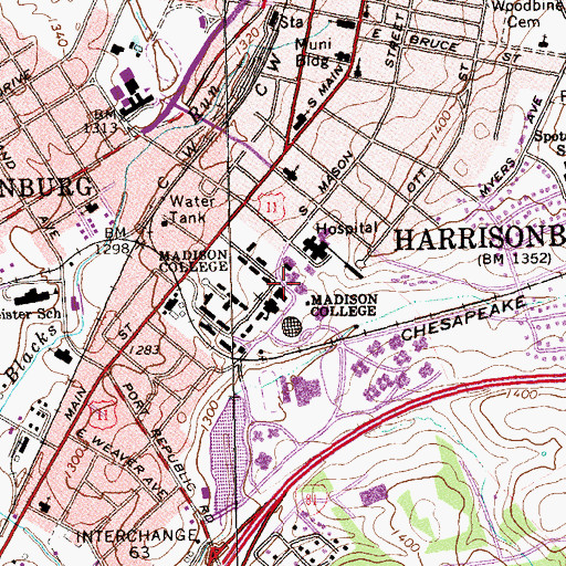 Topographic Map of Keezell Hall, VA