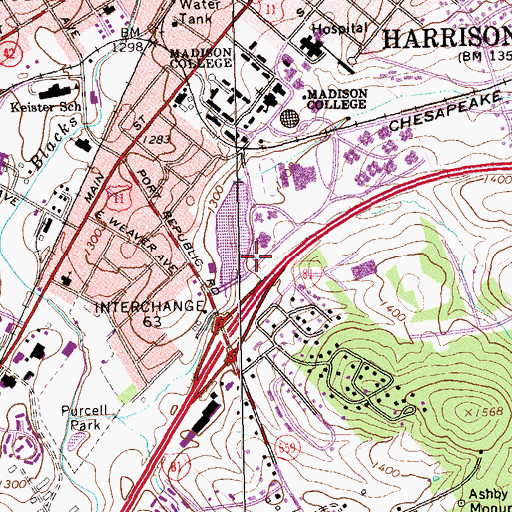 Topographic Map of Sonner Hall, VA